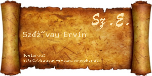 Szávay Ervin névjegykártya