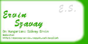 ervin szavay business card