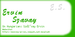 ervin szavay business card